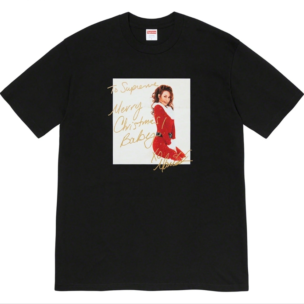 Supreme Black Short Sleeve Tee with Graphic Print